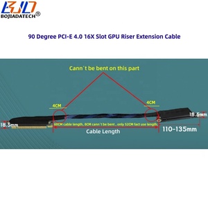 90 derece açılı PCIE 16X PCI-E 4.0 X16 grafik kartı <span class=keywords><strong>GPU</strong></span> yükseltici uzatma kablosu örgülü örgü 0.4M 0.5M 0.6M 0.8M AI sunucu için - Product Image 6