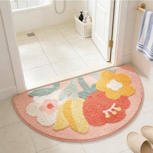 Alfombra <span class=keywords><strong>de</strong></span> Baño Absorbente <span class=keywords><strong>de</strong></span> Agua <span class=keywords><strong>de</strong></span> Secado Rápido y Fácil <span class=keywords><strong>de</strong></span> Limpiar con Diseño <span class=keywords><strong>de</strong></span> Flores Bonitas, Imitación Cachemira, para Baño y Entrada del Inodoro - Product Image 3