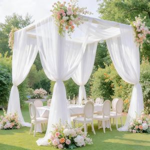 Tissu de drapage en mousseline transparente pour arche de mariage, 28"x19FT, toile de fond, origine Chine, pour cérémonie de mariage, fête d'anniversaire, rideau de plafond - Product Image 6