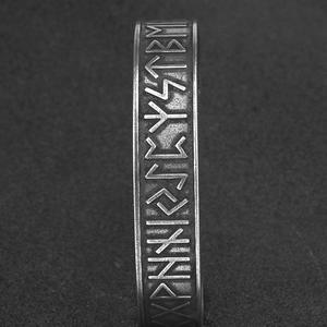 Pulsera de acero inoxidable para hombre de estilo retro nórdico, brazaletes de moda con texto <span class=keywords><strong>Runa</strong></span> vikingo antiguo - Product Image 2