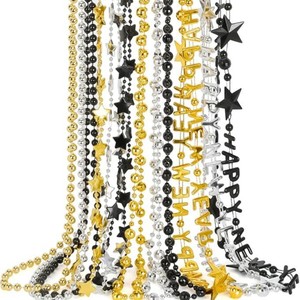 Duoyou Oro Negro Plata Feliz Año Nuevo Collar <span class=keywords><strong>Letras</strong></span> Año Nuevo Collar con diferentes colgantes - Product Image 1