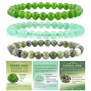 Nouveauté : Ensemble de 3 bracelets unisexes pour couple en pierres naturelles géométriques de 4 mm, 6 mm et 8 mm avec carte, œil de tigre brut - Product Image 1