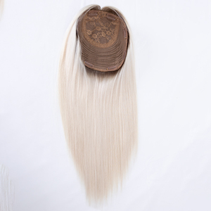 Extensiones de <span class=keywords><strong>Cabello</strong></span> Remy Camboyano Rubio Platino con Raíces Naturales <span class=keywords><strong>para</strong></span> Mujer, con Base de Seda - Product Image 2