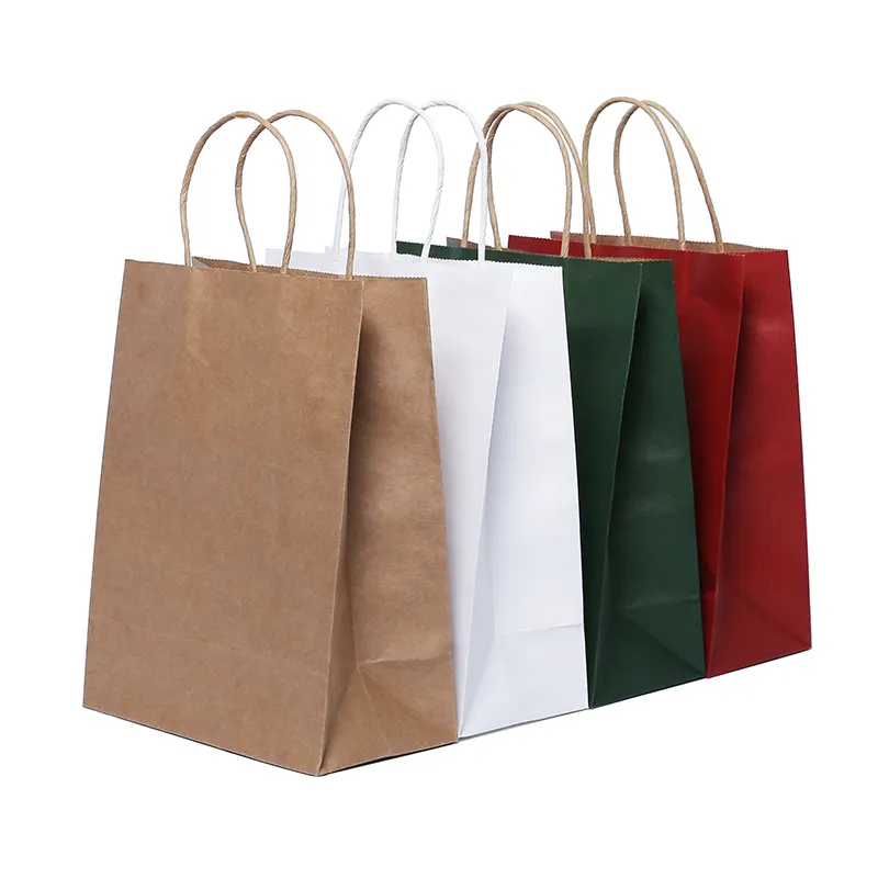 Sacchetti di carta marrone del partito del regalo al minuto sacchetti della spesa di Kraft sacchetti di carta kraft con le maniglie