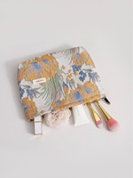 Nouvelle Pochette Ouverte en Toile Florale Rétro Française pour Femme, Porte-Monnaie de Haute Qualité pour Soins de la Peau, Maquillage, Rouge à Lèvres et Petits Objets