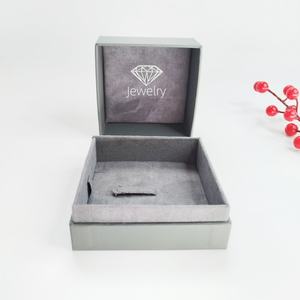 Изготовленный на заказ Серебряная фольга логотип роскошный мягкий на ощупь картонные подарочные коробки для ювелирных изделий браслет ожерелье коробка для ювелирных изделий - Product Image 3