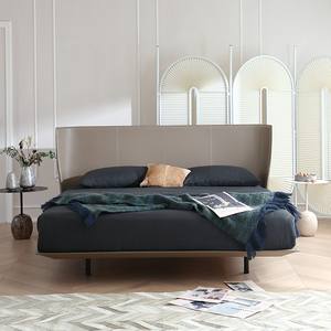 اللوح الأمامي للجناح الإبداعي الإيطالي ، مجموعة أثاث سرير من الجلد العائم بتصميم بسيط لغرفة النوم - Product Image 2
