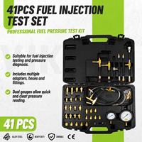 Kit de test de pression d'injection de carburant 41 pièces, double manomètre 0-145 PSI avec adaptateurs pour diagnostic du système d'injection électronique automobile