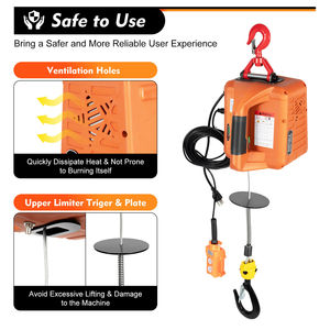 Cavo telecomando 16ft/min sicuro da usare Design portatile <span class=keywords><strong>Winch</strong></span> elettrico 3-in-1 argani di sollevamento 300kg/660lbs - Product Image 2