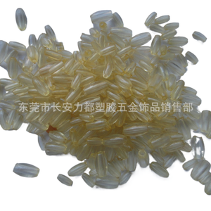 Cuentas de arroz de superficie lisa transparente Lidu, plástico, forma de oliva, acrílico, accesorios para el comercio de cuentas - Product Image 1