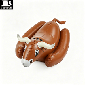 Bouée gonflable en forme de taureau à bascule, en PVC épaissi, avec poignées, pour enfants et adultes, jouet d'été pour la plage et les fêtes - Product Image 5