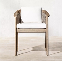 Ensemble de table et chaises de jardin d'extérieur de luxe moderne en teck massif, 2 chaises et 1 table pour hôtels et restaurants