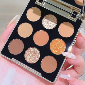 Vendedores de maquillaje Cosmético Personalizado 9 colores Pigmento desnudo Sombra de ojos Etiqueta privada 9 Pan Paleta de sombras de ojos fluorescentes - Product Image 1