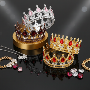 Décoration de gâteau de luxe 2026 : Mini couronne florale, couronne d'anniversaire, couronne de concours de beauté, couronne en cristal, accessoire de cheveux de mariage - Product Image 1