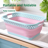 Panier à linge pliable en PP, vente en gros d'usine, panier à linge pliable, panier de rangement pour salle de bain, bac à linge portable