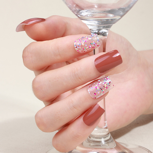 Vente HEMA gratuit 3D français étincelle paillettes paillettes faux vernis à ongles autocollant haute qualité brillant étanche bas prix Art - Product Image 6