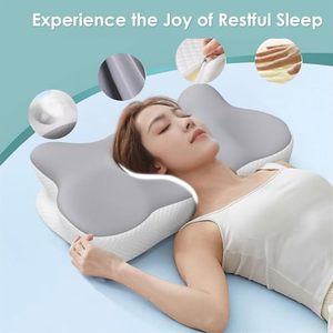 Oreiller cervical ergonomique pour soulager les douleurs au cou, oreiller contour en mousse à mémoire de forme pour dormir, idéal pour les dormeurs latéraux et les personnes souffrant de maux de cou - Product Image 3