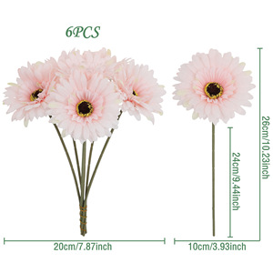 Fiori artificiali margherite africane girasoli casa soggiorno decorazioni, piccole margherite e fiori artificiali in stile Country - Product Image 5