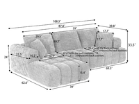 Canapé modulaire en velours côtelé en forme de L, pliable et convertible, avec éponge compressée et emballage sous vide, conception sans armature, pour salon et hôtel