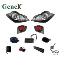 GENEK Kit d'éclairage 12V pour voiturette de golf avec feux arrière à LED et phares en PC pour Yamaha G29 2007-2016