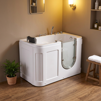 Baignoire à accès direct du fabricant avec siège à porte, en acrylique, barre d'appui antidérapante, massage par remous, baignoire moderne de sécurité pour personnes âgées