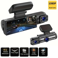 Cámara de Coche M8 con Doble Lente Frontal y de Cabina, Full HD 1080p, Pantalla LCD, Visión Nocturna, Grabación en Bucle Automática, Sensor G, 1 Año de Garantía, Caja Negra