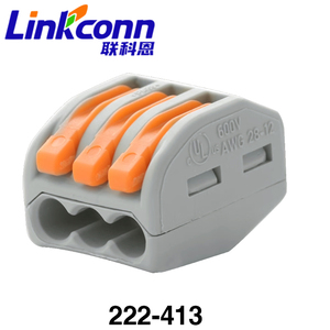 CUL CE UKCA 3 Gauge Wire Connectors Push-in Wire <b>Connector</b> 222-413 Splicing <b>Connector</b> with Levers <b>Quick</b> Connect Terminals WAGOS - Product Image 2