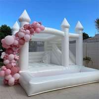 Château gonflable Commercial pour enfants, maison gonflable avec glissière, château gonflable de mariage blanc avec fosse à balles à vendre