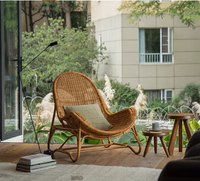 Fauteuil de salon d'extérieur en rotin PE, chaise d'appoint en osier en forme d'œuf pour patio, balcon, salon