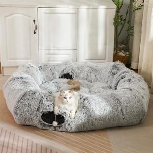 Cuccia <span class=keywords><strong>Tunnel</strong></span> Rotonda Grande Personalizzata OEM 2026 per Gatti, Cuccia Invernale Calda per Ragdoll e Calico, Forniture per Animali Domestici, Cuccia da Interno - Product Image 1