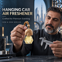 Diffuseur d'air de luxe pour voiture, flacon en verre facetté, bouchon en bois, cordon tressé, concentration de parfum à 60%, logo personnalisé, OEM ODM Dubaï