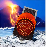 Feu de circulation 300mm LED solaire ambre clignotant voyant d'avertissement route clignotant