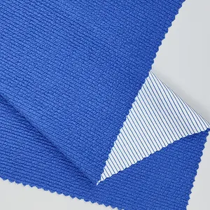 Blister fabric Double-faced soft stripe textured 4 way elastic fabric stretchable underwear fabric bathing suit