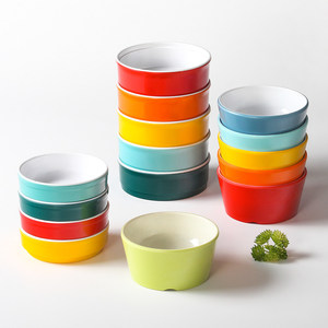 Ensemble de 10 bols en mélamine, petits bols à soupe bicolores pour restaurants, buffets, restaurants spécialisés dans les plats chauds, accompagnements - Product Image 2