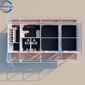 Winfair Colombia prefab Đúc Sẵn 2 câu chuyện lắp ráp bị cô lập thép sinh thái di động mái dốc mô-đun container nhà để xe - Product Image 4