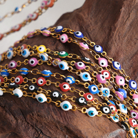 Collier à perles œil de chat mystérieux pour femmes, chaîne à maillons multicouche jusqu'à la clavicule, style tendance pour les anniversaires