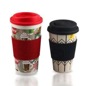 16oz tái sử dụng nhựa ly cà phê với nắp đậy 2 PK đi du lịch ly nóng đồ uống lạnh máy rửa chén lò vi sóng an toàn màu đen - Product Image 4