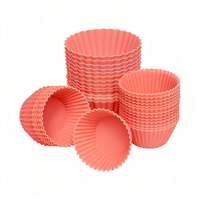 CHINFAI Moules à gâteaux en silicone antiadhésif multicolores sans BPA, faciles à nettoyer, réutilisables, pour cupcakes et muffins