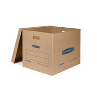 Caja de Cartón Corrugado Personalizada para Almacenamiento de Archivos con Tapa y Asas, Forrada para Uso en Exhibiciones