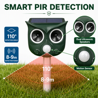 Répulsif Solaire Ultrasonique pour Animaux, Écologique et Jetable, Étanche IP66, avec Capteur de Mouvement PIR à Vibrations et Chocs Électriques