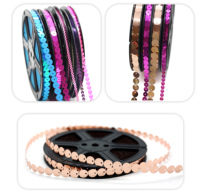 Paillettes thermocollantes rondes à trou central pour machine à paillettes, décoration de vêtements, t-shirts, chaussures, logos et articles vestimentaires