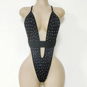 Женское нейлоновое боди со стразами - Product Image 5