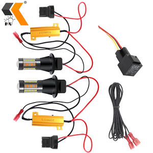 Ampoules LED bicolores 1156 BA15S/BAU15S P21W PY21W T20 7440, feux de direction, 66SMD blanc ambre/bleu glacé, sans erreur Canbus DRL - Product Image 2