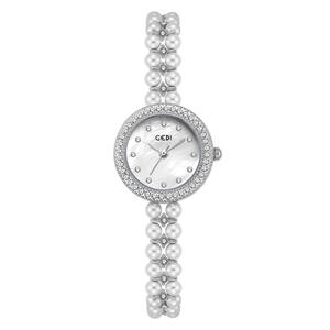 Reloj ligero de lujo con incrustaciones de diamantes para mujer, reloj chino con correa de perlas de alta gama, reloj de cuarzo con pulsera para mujer - Product Image 3