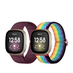 Correa Deportiva Elástica de Nailon para Fitbit <span class=keywords><strong>Versa3</strong></span>/V4, Correa de 20 mm con Hebilla de Molde Privado, Compatible con Modelos Fitbit - Product Image 1