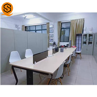 Bureau d'ordinateur rectangulaire sur mesure, bureau de travail blanc brillant, simple, pour le personnel