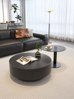Table basse en pierre, style moderne, luxe léger, salon, maison, petit appartement, espace de rangement, pas d'assemblage requis, noir
