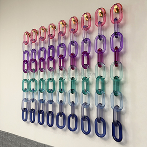 Vente en gros <span class=keywords><strong>de</strong></span> grandes chaînes murales en acrylique colorées, maillons en acrylique pour la décoration murale DIY, projets d'artisanat pour la maison - Product Image 3