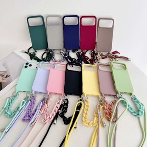 เคสซิลิโคนเหลวแบบสะพายข้างสีพื้นพร้อมสายคล้องคอ สำหรับ iPhone 17 Pro Max Air 16E 15 14 13 12 Plus ป้องกันการตกกระแทก พกพาสะดวก - Product Image 1