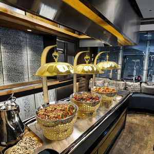 Ensemble de réchauds de luxe 8L en acier inoxydable 201 doré, alimenté à l'alcool, à efficacité énergétique A+++, pour équipement de maintien au chaud en hôtel - Product Image 3